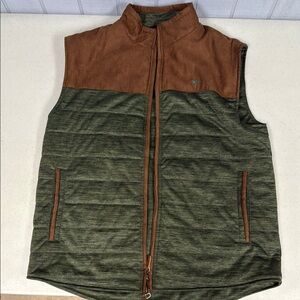 Men's Green and Brown Vest